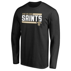 New Orleans Saints Iconic Collection On Side Stripe Long Sleeve T-Shirt - Black for sale