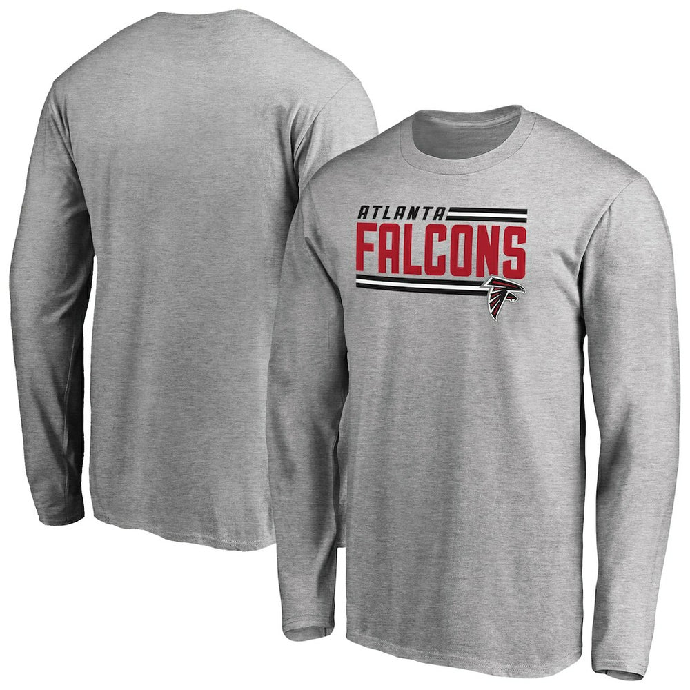 Atlanta Falcons Iconic Collection On Side Stripe Long Sleeve T-Shirt - Ash for sale