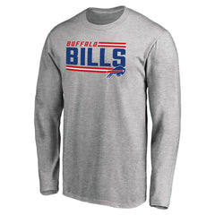 Buffalo Bills Iconic Collection On Side Stripe Long Sleeve T-Shirt - Ash cheap