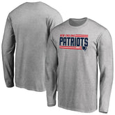 New England Patriots Iconic Collection On Side Stripe Long Sleeve T-Shirt - Ash cheap