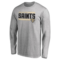 New Orleans Saints Iconic Collection On Side Stripe Long Sleeve T-Shirt - Ash outlet