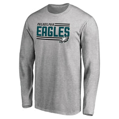 Philadelphia Eagles Iconic Collection On Side Stripe Long Sleeve T-Shirt - Ash on sale