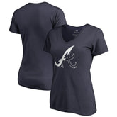 Atlanta Braves Women's X-Ray V-Neck T-Shirt Navy