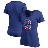 Chicago Cubs Women's X-Ray V-Neck T-Shirt Royal