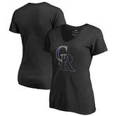 Colorado Rockies Women's X-Ray V-Neck T-Shirt Black