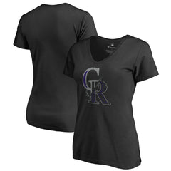 Colorado Rockies Women's X-Ray V-Neck T-Shirt Black