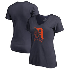 Detroit Tigers Women's X-Ray V-Neck T-Shirt Navy