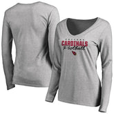 Arizona Cardinals Women's Iconic Collection Script Assist Long Sleeve V-Neck T-Shirt - Ash on sale