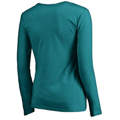 Miami Dolphins Women's Iconic Collection Script Assist Long Sleeve V-Neck T-Shirt - Aqua online