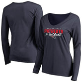 New England Patriots Women's Iconic Collection Script Assist Long Sleeve V-Neck T-Shirt - Navy for sale
