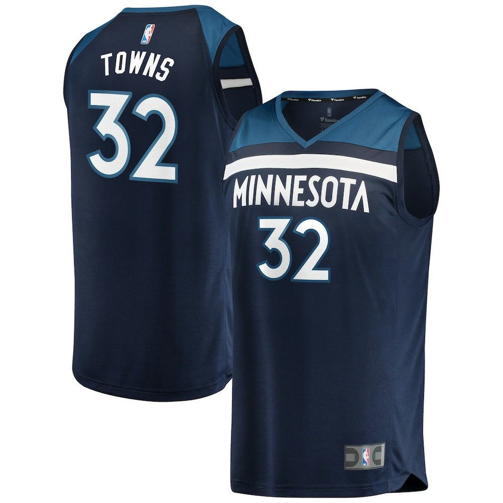 Karl-Anthony Towns Minnesota Timberwolves Fast Break Replica Player Jersey Navy - Icon Edition on sale