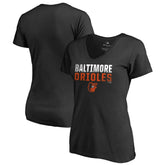 Baltimore Orioles Women's Fade Out V-Neck T-Shirt Black