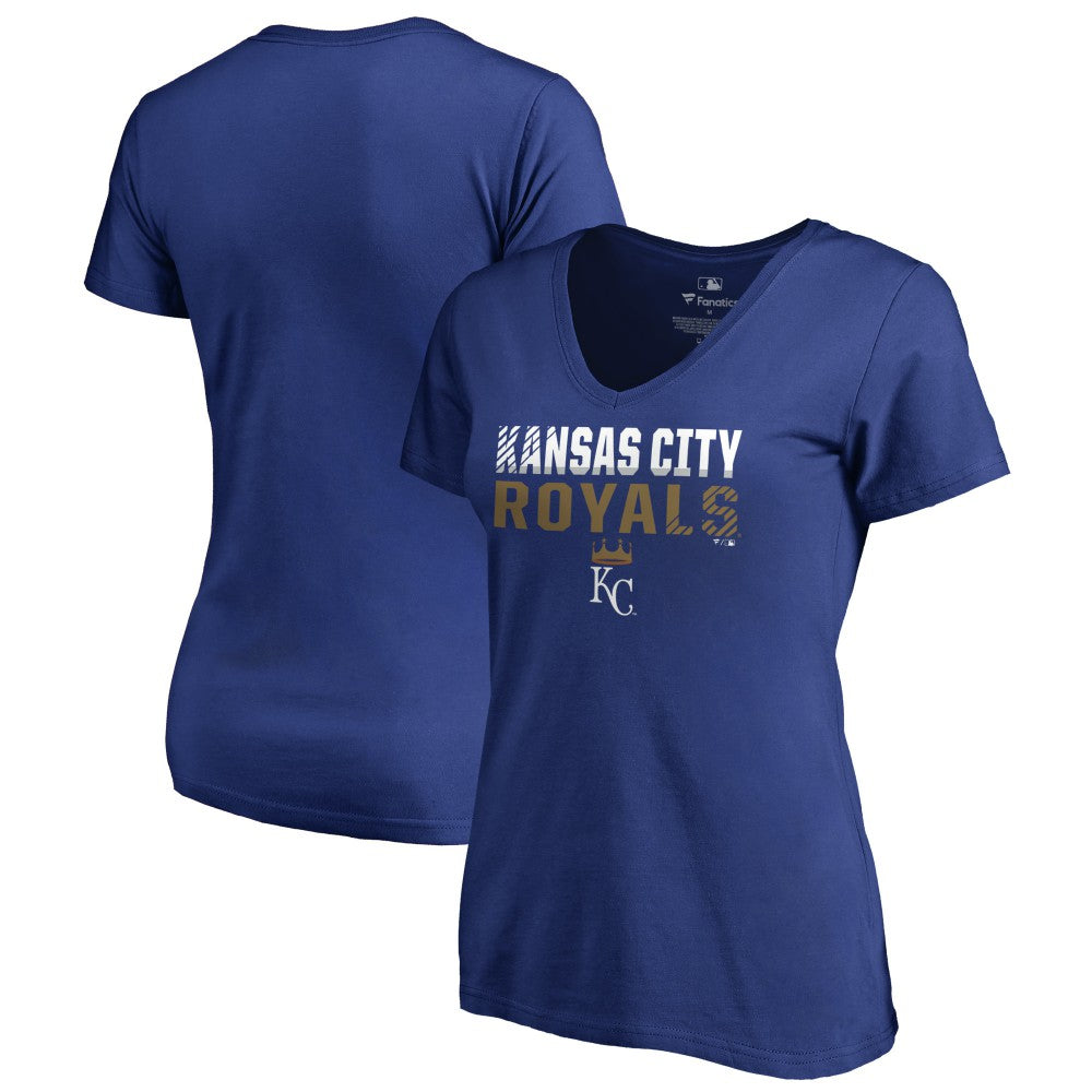 Kansas City Royals Women's Fade Out V-Neck T-Shirt Royal