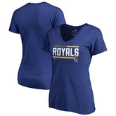Kansas City Royals Women's Onside Stripe V-Neck T-Shirt Royal