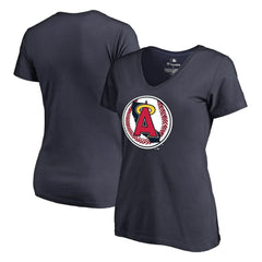 California Angels Women's Cooperstown Collection Vintage Forbes V-Neck T-Shirt Navy