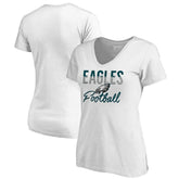 Philadelphia Eagles Women's Free Line V-Neck T-Shirt - White sale