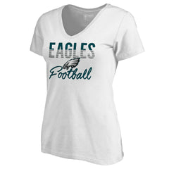 Philadelphia Eagles Women's Free Line V-Neck T-Shirt - White sale