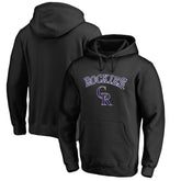 Colorado Rockies Team Lockup Fitted Pullover Hoodie Black