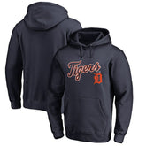 Detroit Tigers Team Lockup Fitted Pullover Hoodie Navy