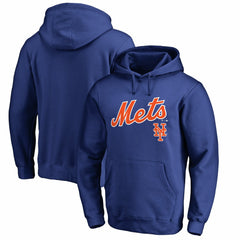 New York Mets Team Lockup Fitted Pullover Hoodie Royal