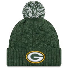 Green Bay Packers New Era Women's Cozy Cable Cuffed Knit Hat - Green on sale
