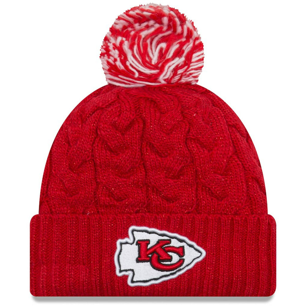 Kansas City Chiefs New Era Women's Cozy Cable Cuffed Knit Hat - Red on sale