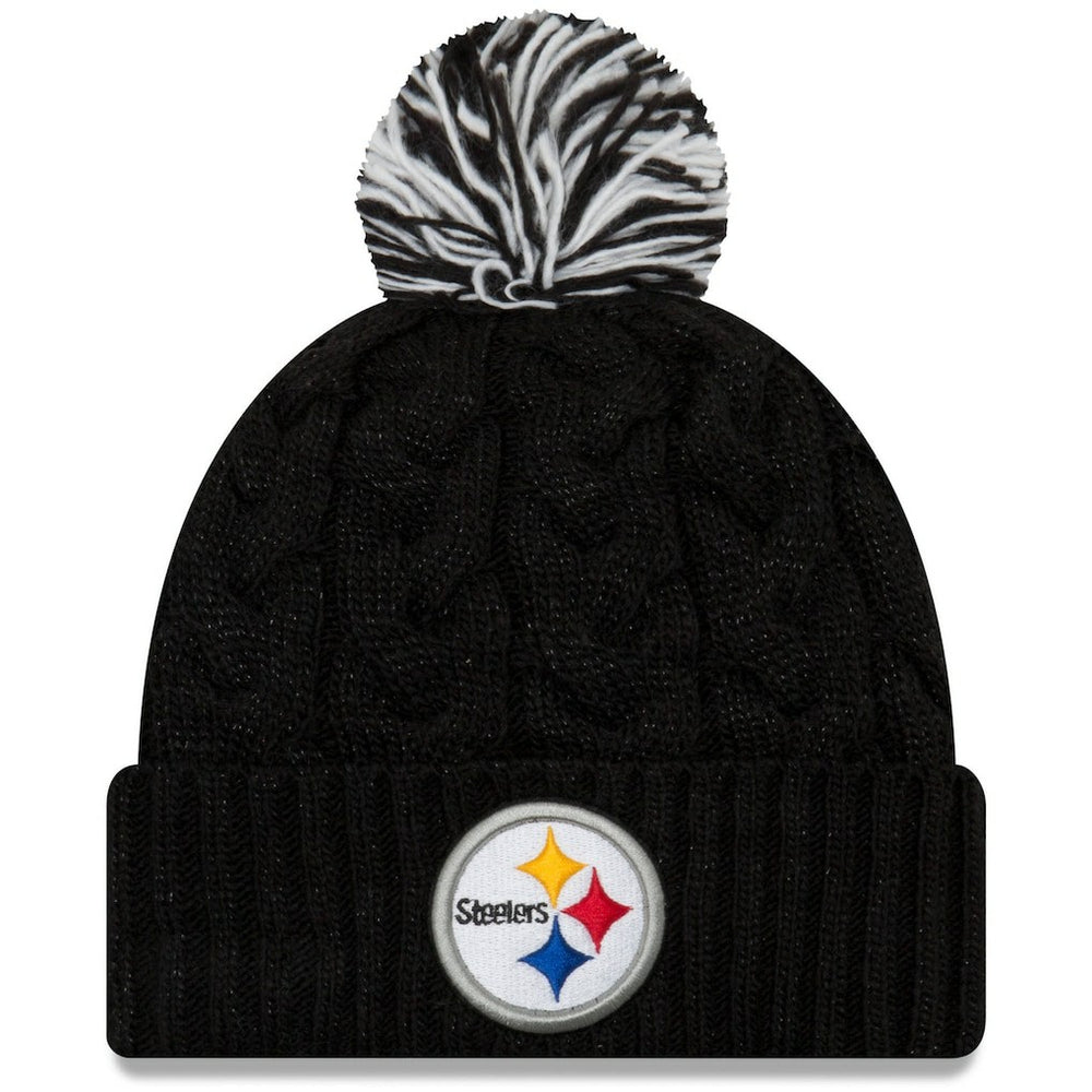 Pittsburgh Steelers New Era Women's Cozy Cable Cuffed Knit Hat - Black for sale