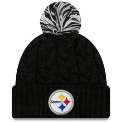 Pittsburgh Steelers New Era Women's Cozy Cable Cuffed Knit Hat - Black for sale