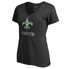 New Orleans Saints Women's Lovely V-Neck T-Shirt - Black discount