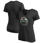 Edmonton Oilers Women's Lovely V-Neck T-Shirt - Black T-shirts