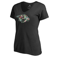 Nashville Predators Women's Lovely V-Neck T-Shirt - Black T-shirts
