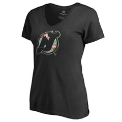 New Jersey Devils Women's Lovely V-Neck T-Shirt - Black T-shirts
