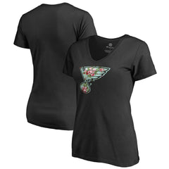 St. Louis Blues Women's Lovely V-Neck T-Shirt - Black T-shirts