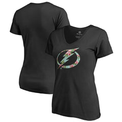 Tampa Bay Lightning Women's Lovely V-Neck T-Shirt - Black T-shirts