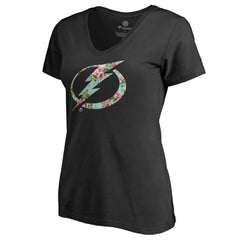 Tampa Bay Lightning Women's Lovely V-Neck T-Shirt - Black T-shirts