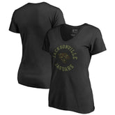 Jacksonville Jaguars Women's Camo Collection Liberty V-Neck T-Shirt - Black on sale