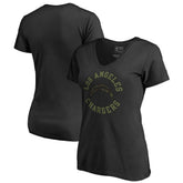 Los Angeles Chargers Women's Camo Collection Liberty V-Neck T-Shirt - Black sale