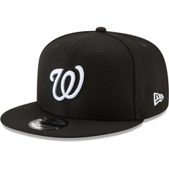 Washington Nationals Black & White 9FIFTY Snapback Hat Black