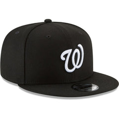 Washington Nationals Black & White 9FIFTY Snapback Hat Black