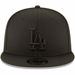 Los Angeles Dodgers Black on Black 9FIFTY Team Snapback Adjustable Hat Black