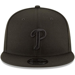 Philadelphia Phillies Black on Black 9FIFTY Team Snapback Adjustable Hat Black