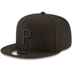 Pittsburgh Pirates Black on Black 9FIFTY Team Snapback Adjustable Hat Black