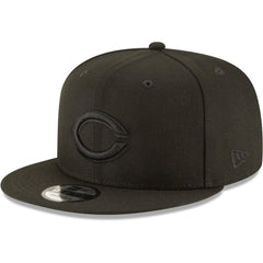 Cincinnati Reds Black on Black 9FIFTY Team Snapback Adjustable Hat Black