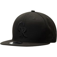 Colorado Rockies Black on Black 9FIFTY Team Snapback Adjustable Hat Black