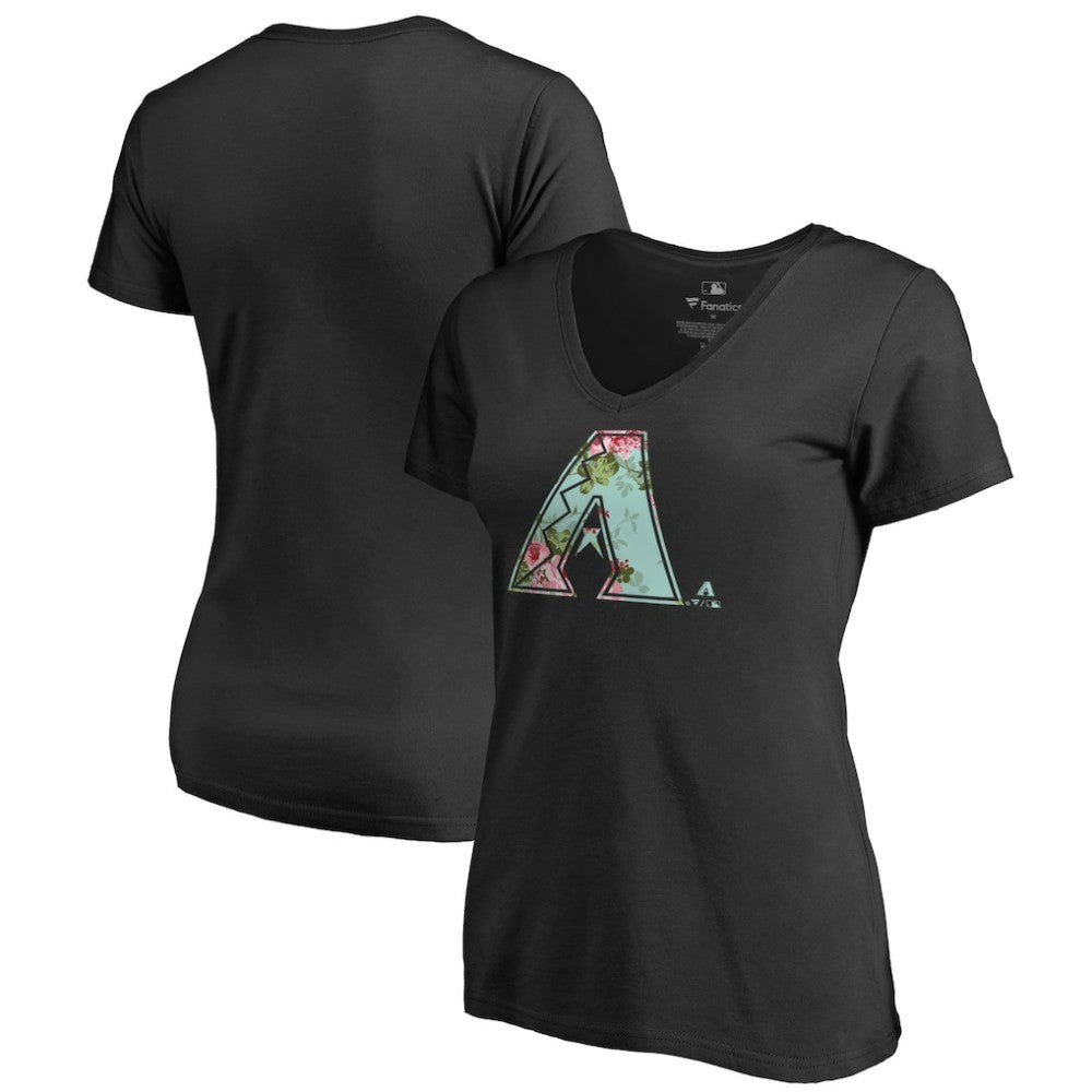Arizona Diamondbacks Women's Lovely V-Neck T-Shirt Black