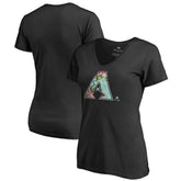 Arizona Diamondbacks Women's Lovely V-Neck T-Shirt Black