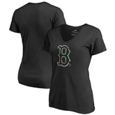 Boston Red Sox Women's Lovely V-Neck T-Shirt Black