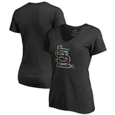 St. Louis Cardinals Women's Lovely V-Neck T-Shirt Black