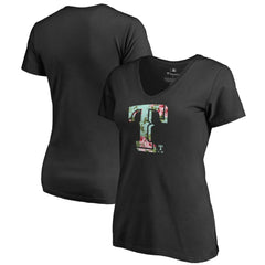 Texas Rangers Women's Lovely V-Neck T-Shirt Black