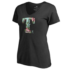 Texas Rangers Women's Lovely V-Neck T-Shirt Black